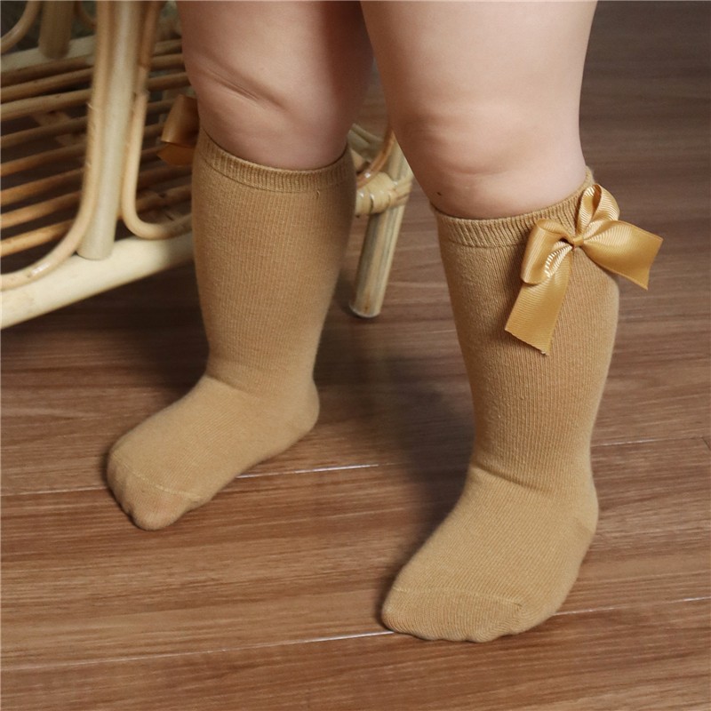 New Brand Baby Toddlers Socks Autumn Winter Children Girls Knee High Long Sock Cotton Big Bow Spanish Style Kids Floor Socks