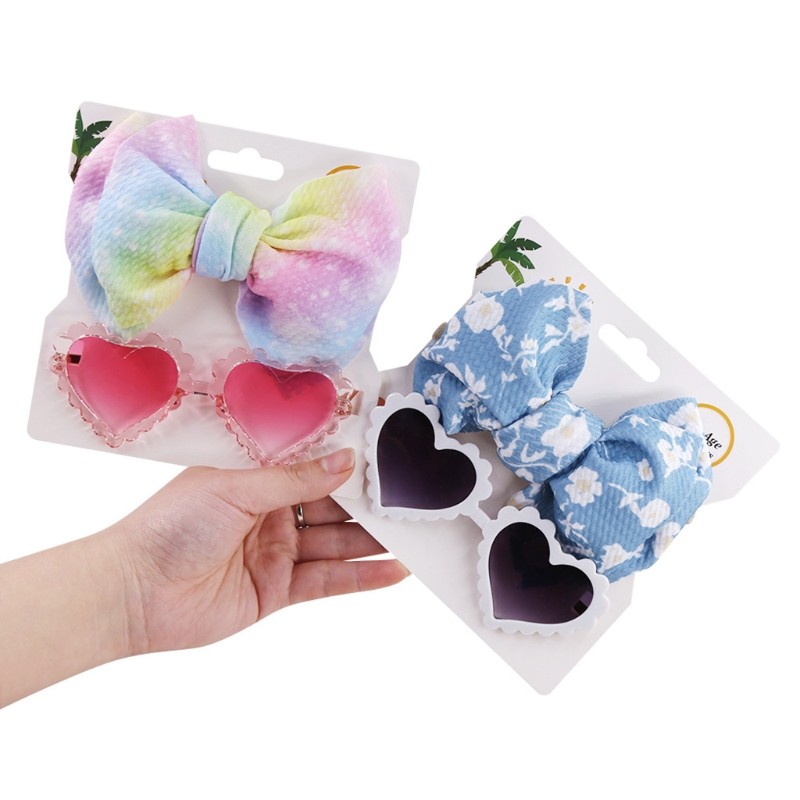 2pcs Newborn Photography Props Sunglasses Headband Set Baby Infant Photo Hair Band Glasses Sunglasses Kit