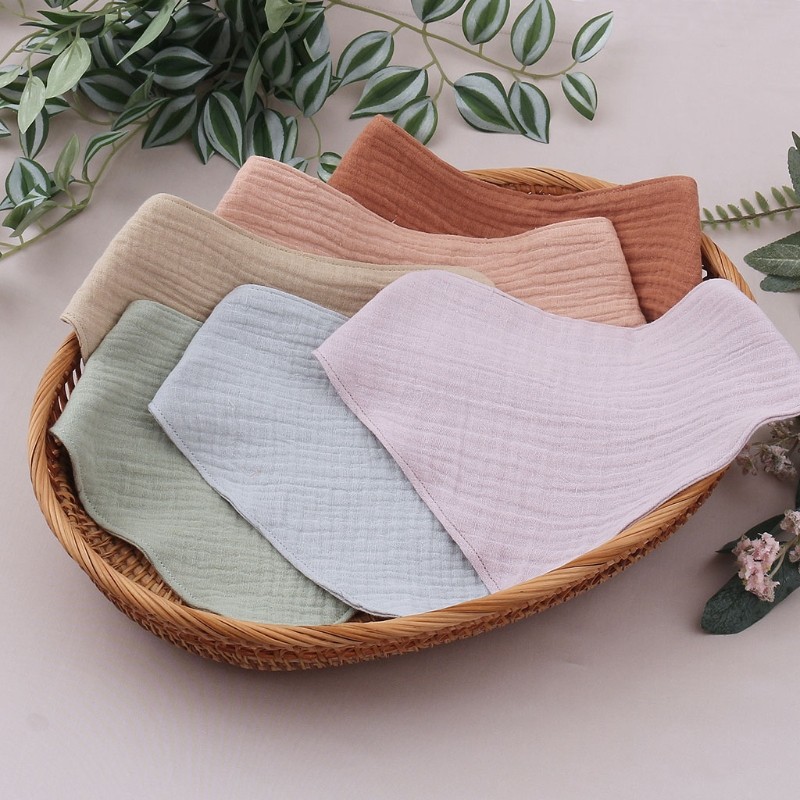 Baby Boy Cotton Bib Newborn Solid Color Triangle Scarf Feeding Saliva Towel Bandana Burp Cloths Boys Girls Shower Gifts