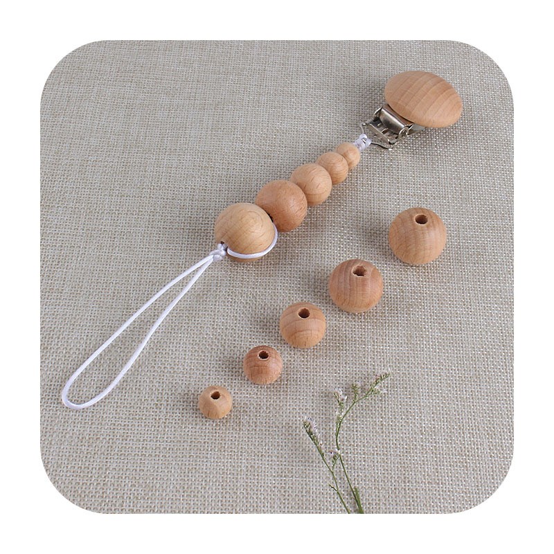 100pcs Wooden Teething Accessories 10-30mm Wooden Teether Chewing Round Beads DIY Craft Jewelry Eco-friendly Beech