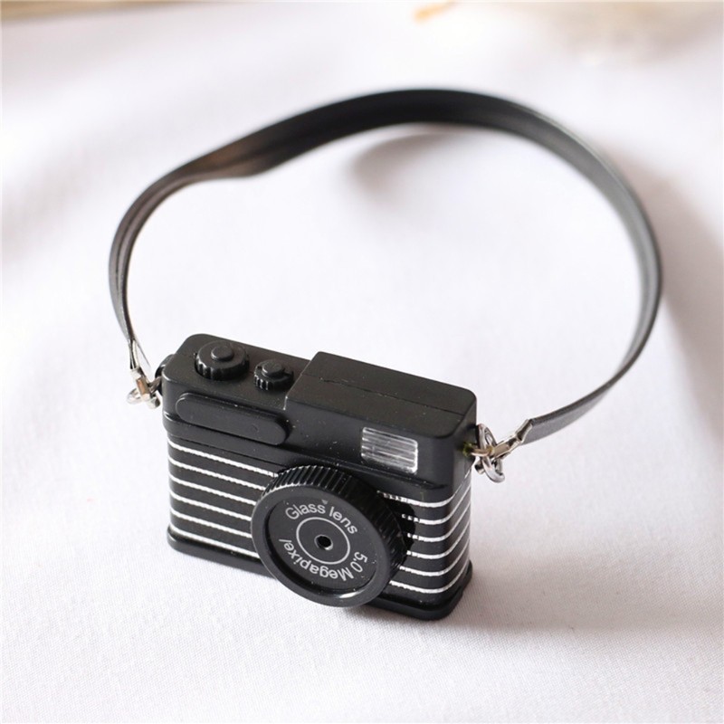 Newborn Photography Props Mini Camera Doll 1/12 Dollhouse Miniature Vintage Retro Camera Toy Baby Accessories