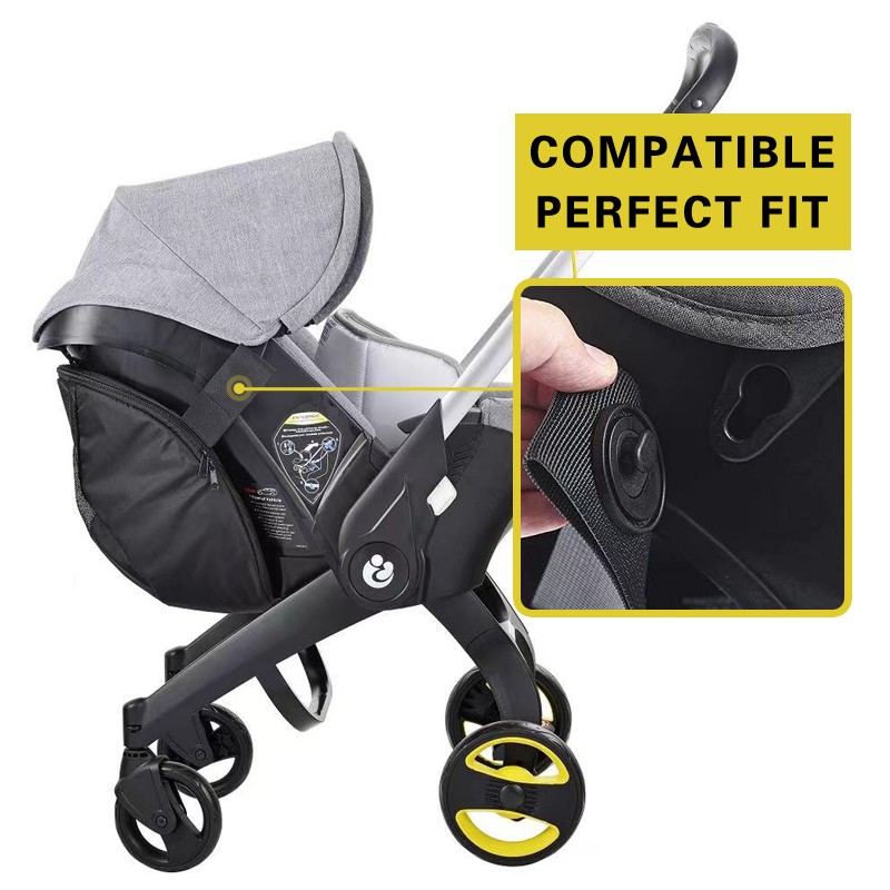 Multifunctional Portable Diaper Bag Compatible With Donna/Foofoo Stroller Black Waterproof Storage Bag