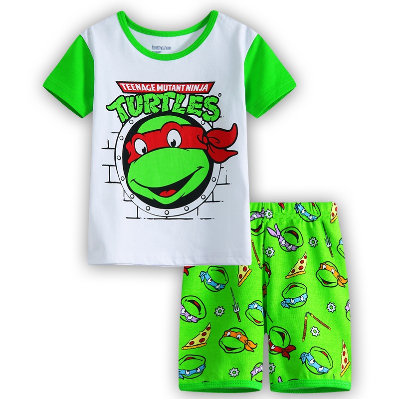 Summer Children Pajamas Suit Boys Short Sleeve Dinosaur Print Cotton Short Sleeve Baby Clothes Pajamas Clothes