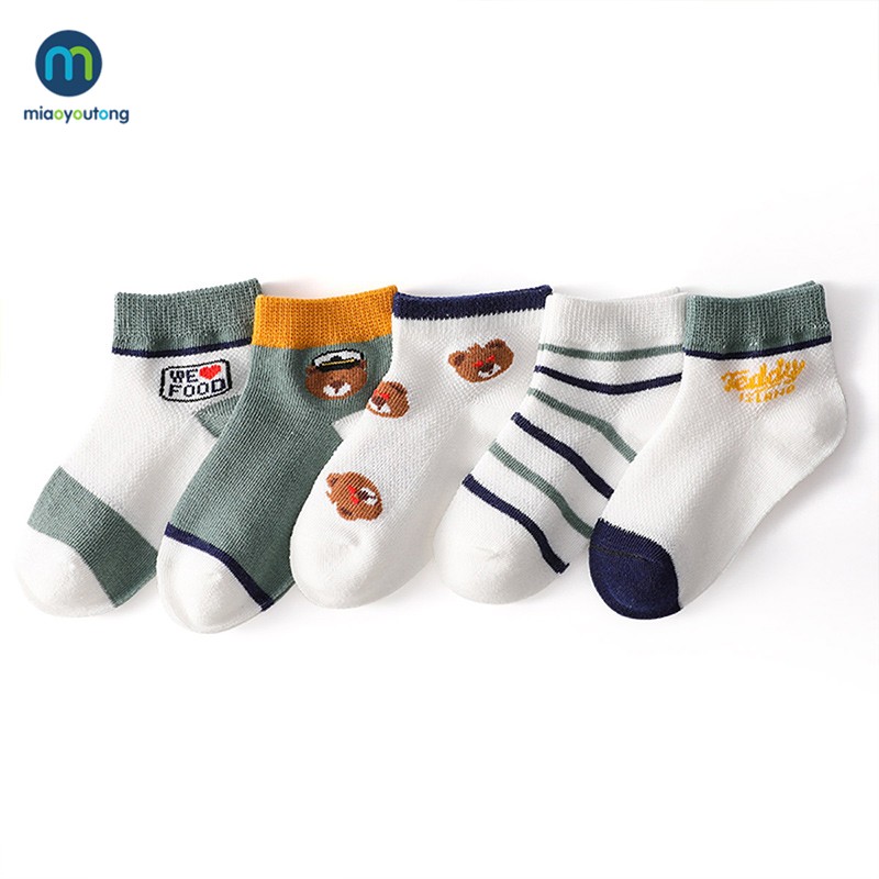 5pairs/lot Newborn Short Baby Boy Socks Spring Summer Thin Mesh Baby Socks for Girls Cotton Socks for Children Kids Miaoyoutong