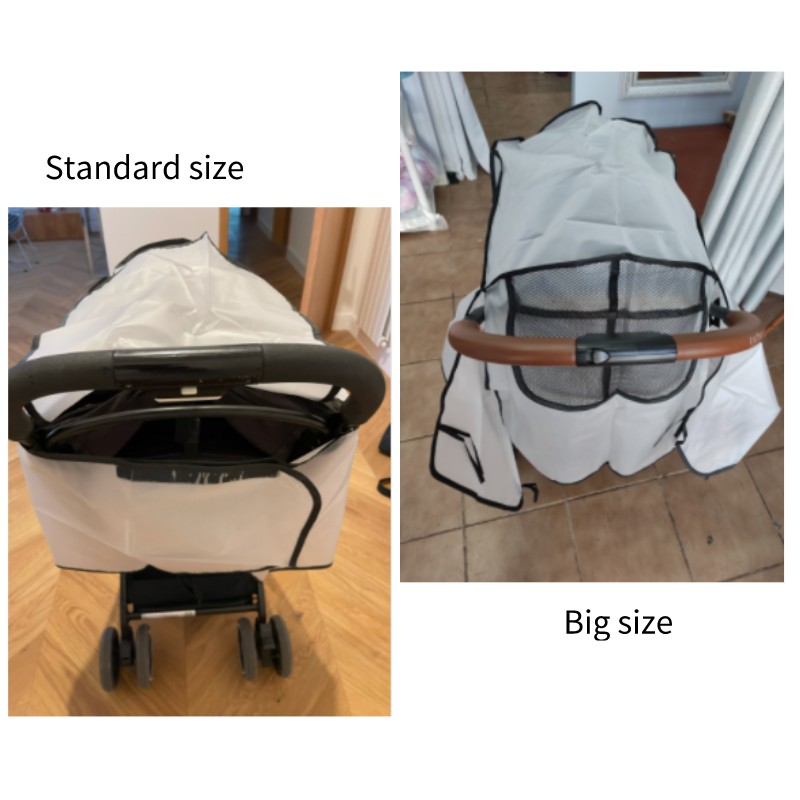 Stroller accessories waterproof rain cover transparent wind dust shield zipper open raincoat for baby stroller cover