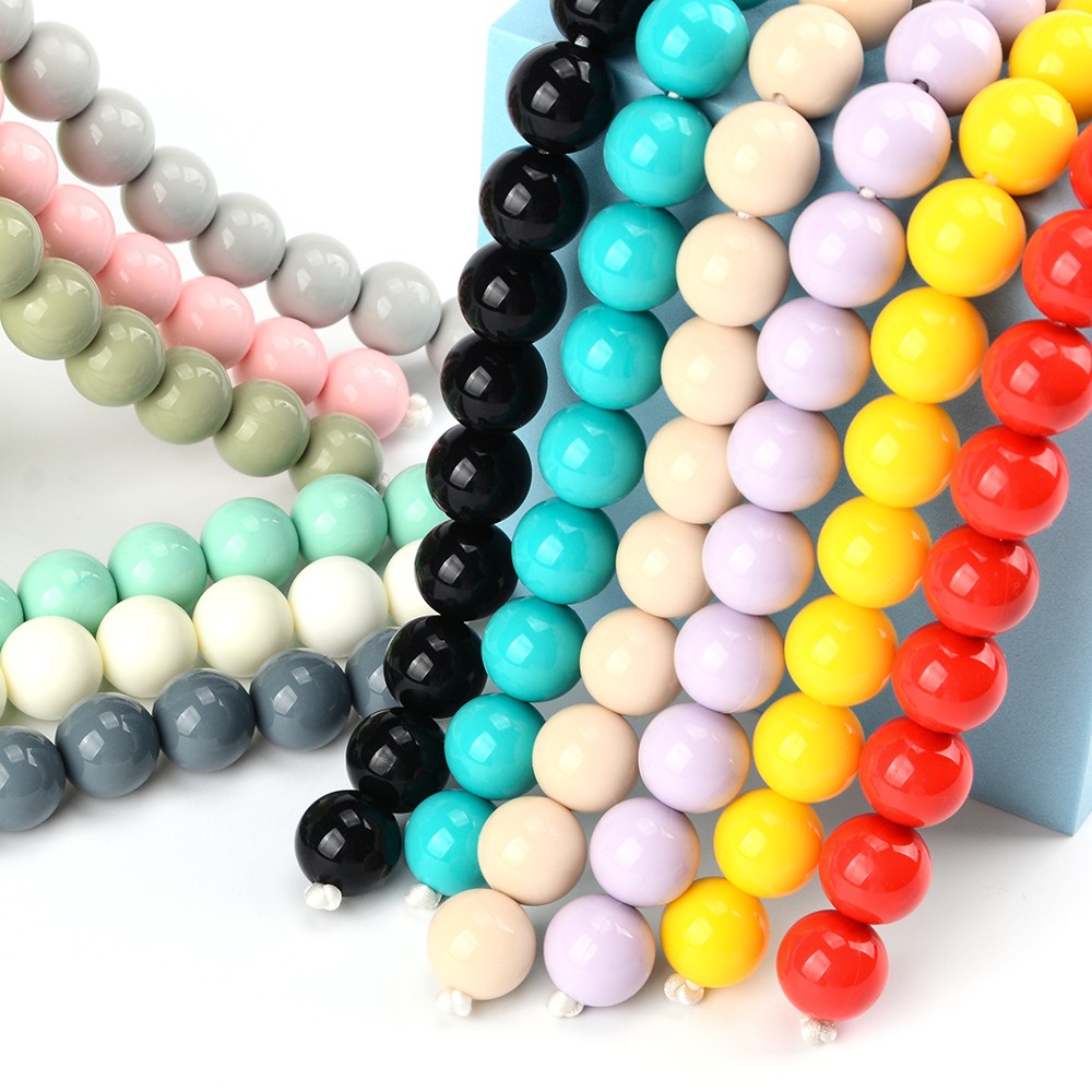 luvka 15mm 20pcs Liquid Silicone Beads Anti-static Silicone Teething Beads DIY Liquid Silicon Bright Safer BPA Free Food Grade