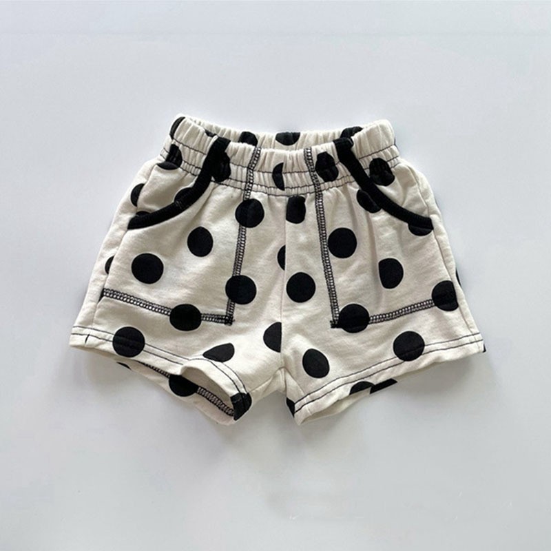 2022 Spring New Dot Print Baby Girl Shorts Kids Summer Casual Pants Children's Clothing Boys Striped Shorts Baby Short Pants