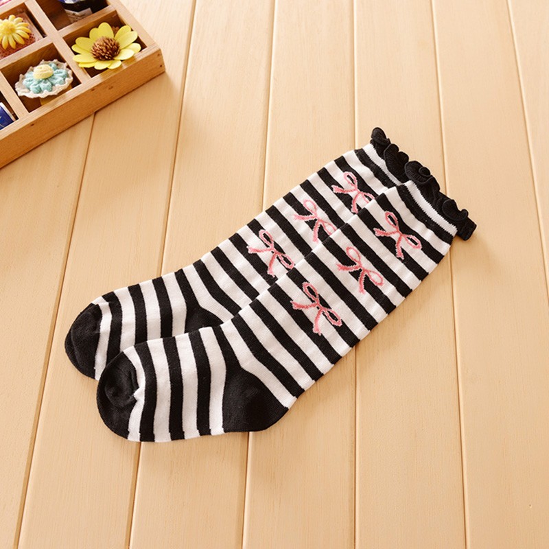 3 Pairs Kids Girls Boys Toddlers Girls Socks Knee High Long Soft Cotton Baby Socks Stripped Children Socks School Clothes