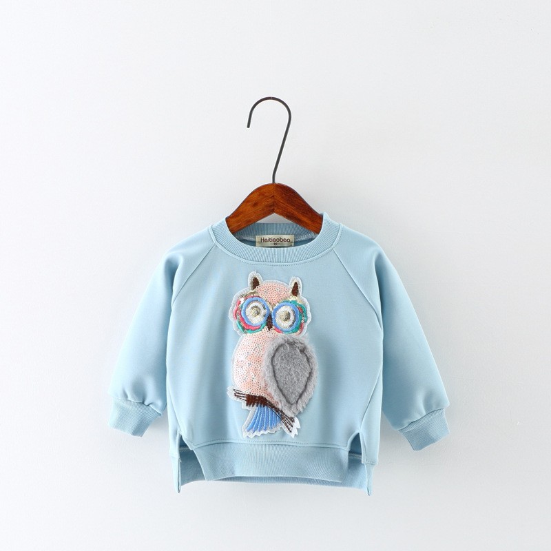 Girls Autumn Fashion Long Sleeve Sweater Cartoon Owl Fashion T-shirt Children's Clothing Children's Clothing