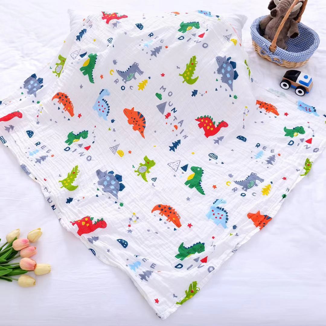 120cm*110cm 2 Layer Muslin Blanket Muslin Bamboo Baby Swaddle Blankets Newborn Baby Muslin Battaniye