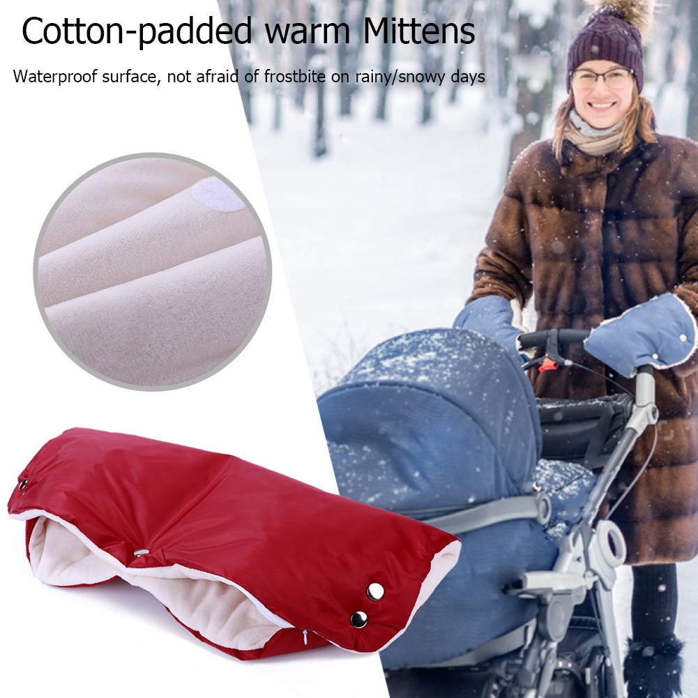 Winter Thick Warm Stroller Gloves Pushchair Muff Waterproof Stroller Accessory Mitten Mom Kid Buggy Claw Pram Hand Gloves