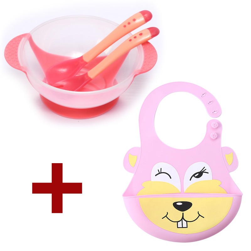 Baby Dish Set Training Bowl Spoon Cutlery Set Dinner Bowl Learning Dishes With Suction Cup Children Training Dinnerware