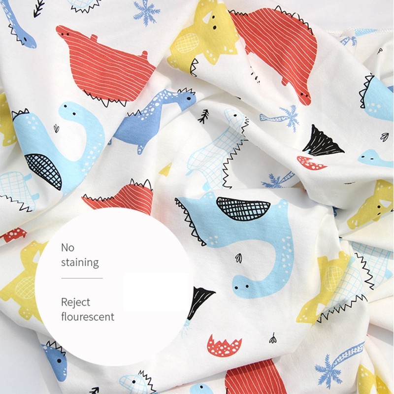 Soft Cotton Muslin Baby Receiving Blanket Infant Cartoon Printed Swaddle Wrap