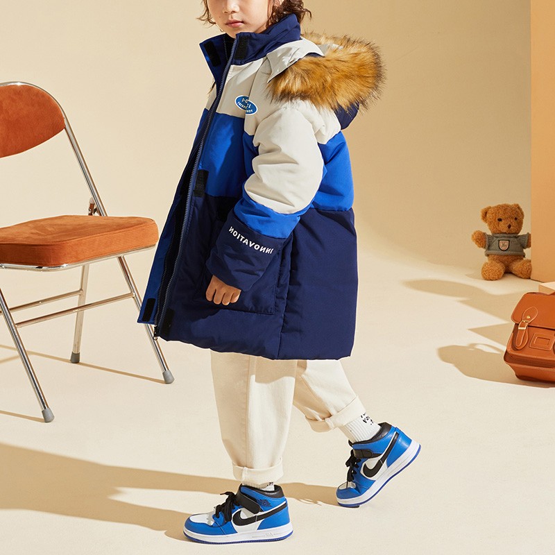 Tons Lion Kids Children's Winter Clothes Duck Down Boys Warm Mid-Length Jacket Coat Clothes