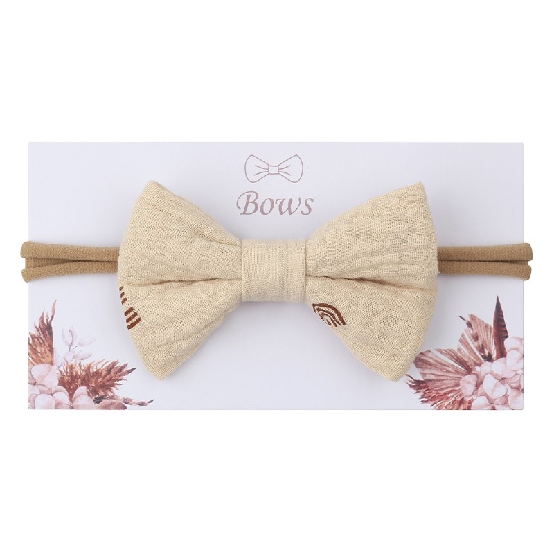 Baby Girls Elastic Bow Headband Soft Cotton Solid Color Fashion Princess Bowknot Hair Band Newborn Toddler Kids Headwear Hair AC