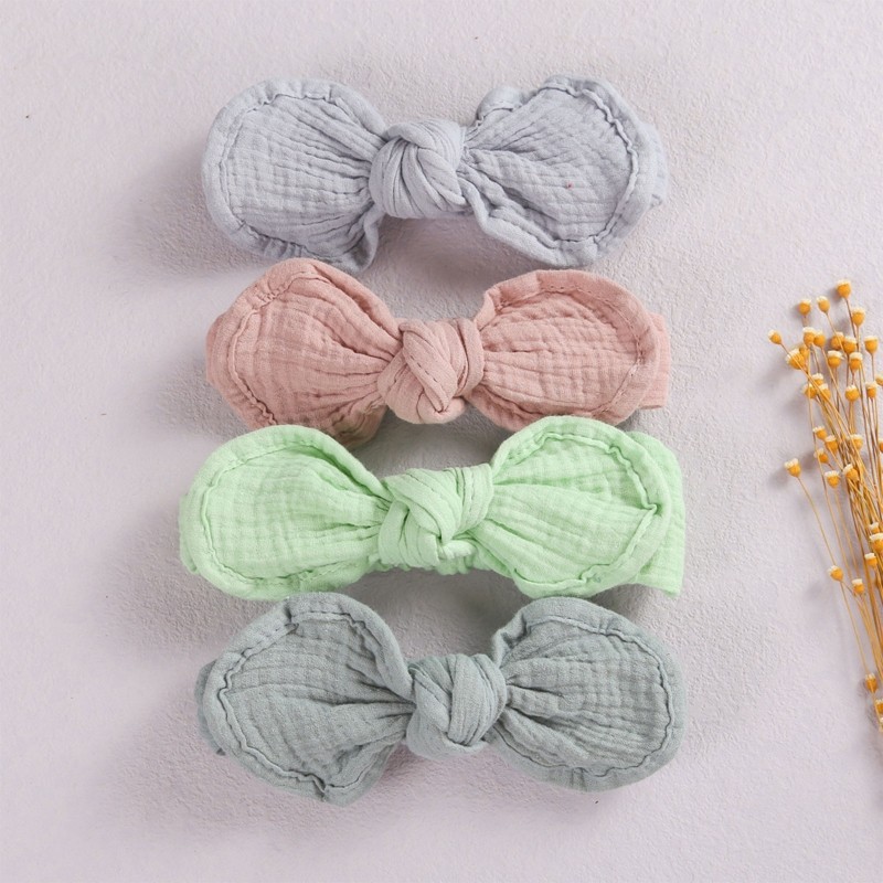 Baby Bowknot Headband Cute Rabbit Ears Bows Knot Turban Elastic Hair Band Head Wrap For Toddlers Headwear