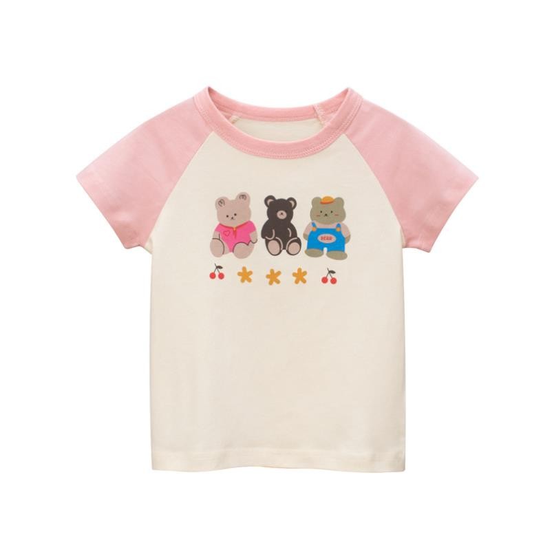 summer new shirt for boys girls boys cotton t-shirts tee baby short sleeve tshirt cartoon animal tops funny print children clothes