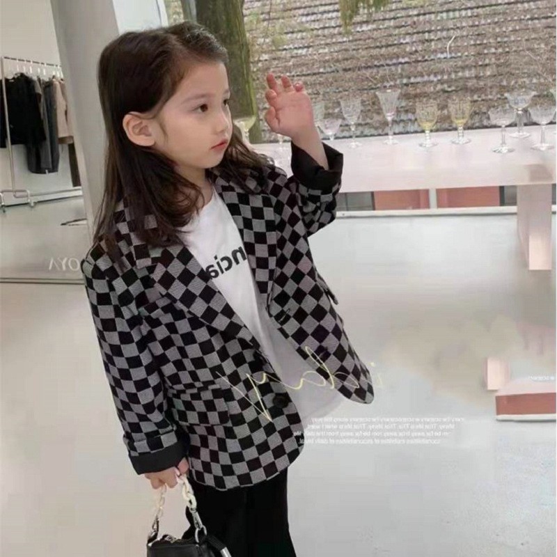 Dropshipping 2022 Spring Girls' Suit Coat For Kids Clothes Girl Button Jacket And Outerwear Children Clothing Costume