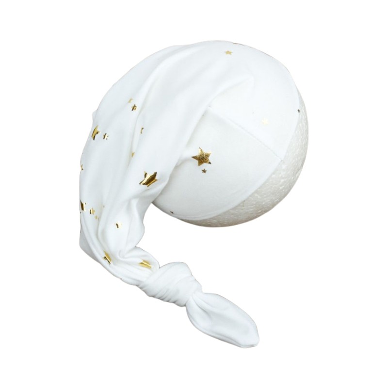 T5EC Baby Knot Tail Starry Sky Hat Newborn Photography Props Infant Beanies for Photo Shooting Posing