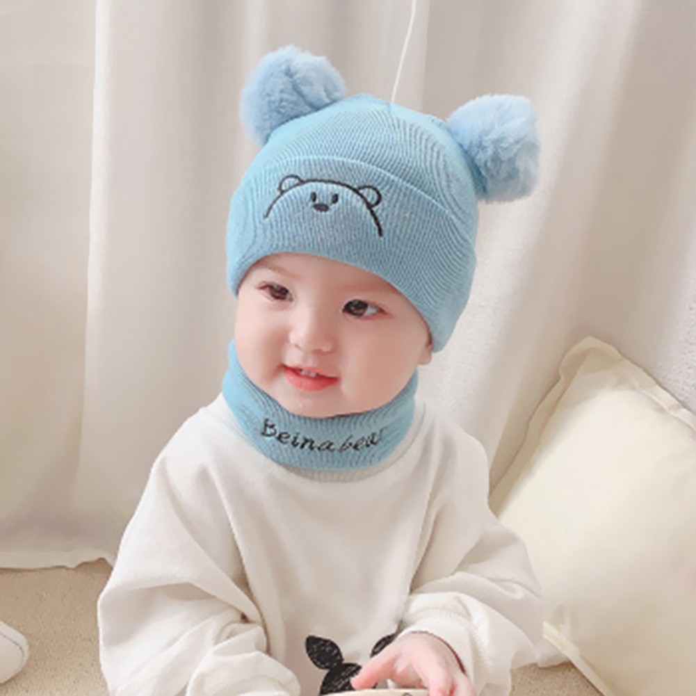 Cartoon Wool Knitted Cute Beanies Hat Fashion Baby Kids Knitted Winter Hat Cute High Elastic Warm Hat for Girls Boys
