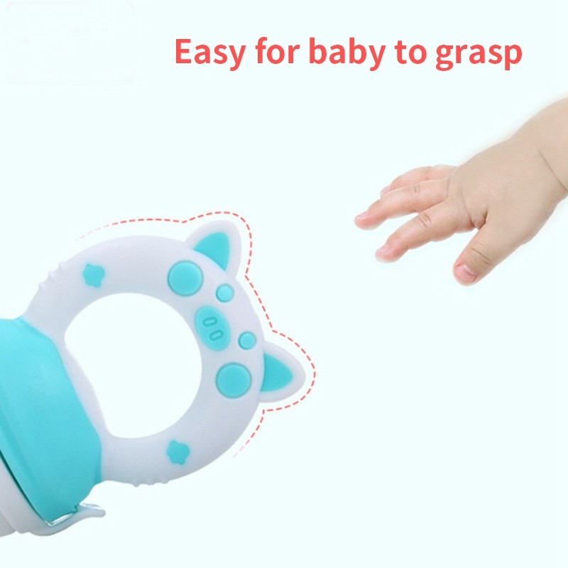 Baby Pacifier Feeder Cute Cartoon Baby Fresh Food Teether Infant Handle Fruit Feeding Nipple Bitable With Chian Pacifier