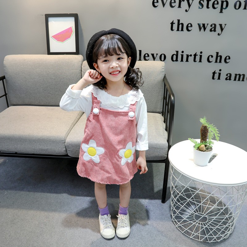 Baby Girls Clothes Sets Kids 2022 Fashion Infant Spring Autumn Sweet 2pcs Doll Outfits Collar Tops + Corduroy Skirt Baby Suits