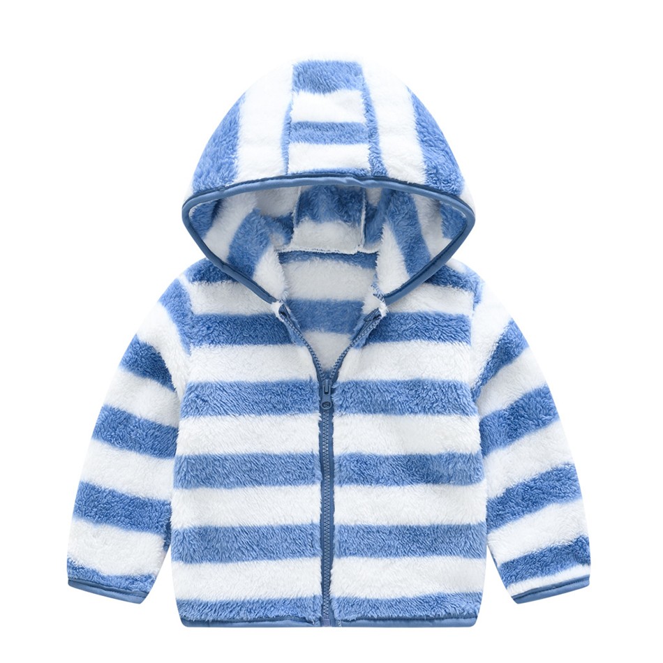 Autumn Jackets For Baby Boy Trench Children's Clothing Girls Warm Hooded Striped Outerwear Windbreaker Baby Kids Coats JYF