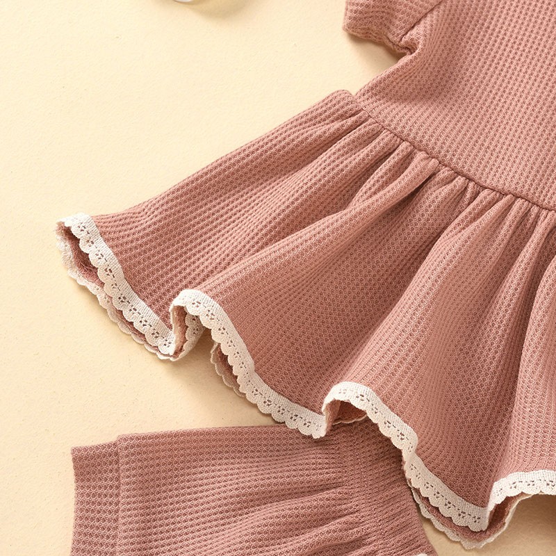 MILANCEL 2022 summer baby set baby girl solid color o-neck short-sleeved shorts suit infant clothing