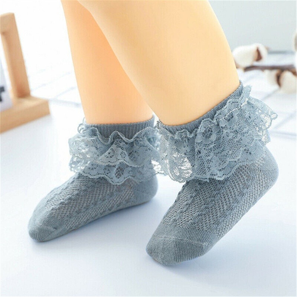 Kids Breathable Socks Cotton Lace Ruffle Princess Mesh Socks Children Ankle Short Sock Toddler Girls Kids Toddler