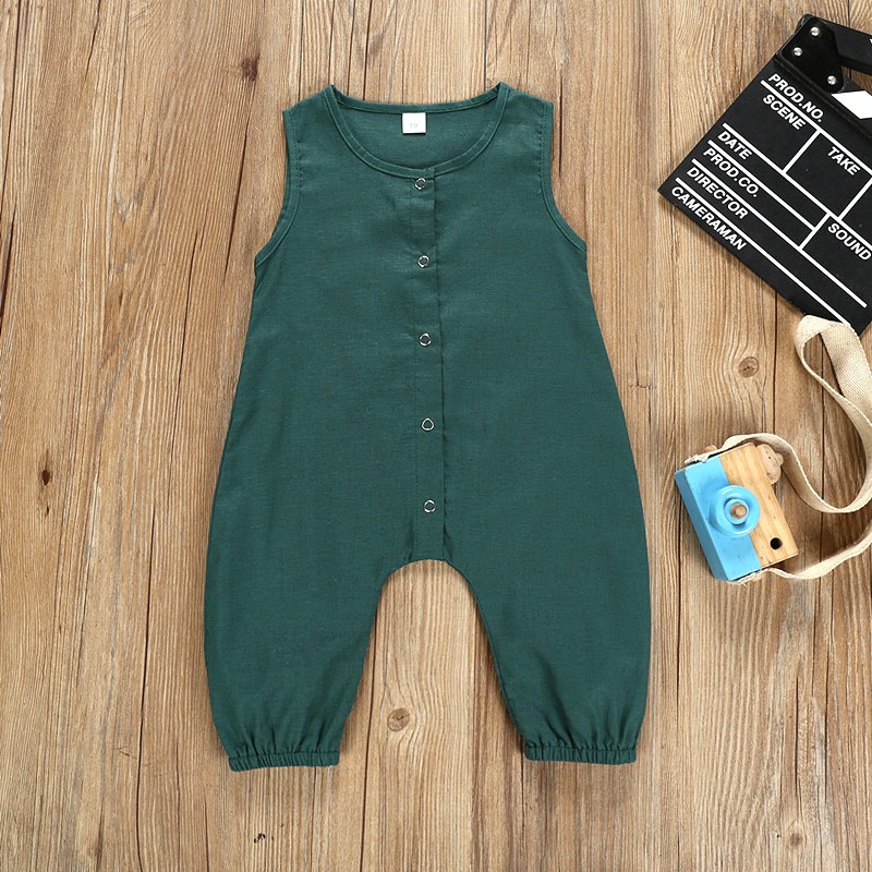 Baby Girls Boys Newborn Jumpsuit Sleeveless Cotton Summer Sun Outwear Pants 0-24 Yeas