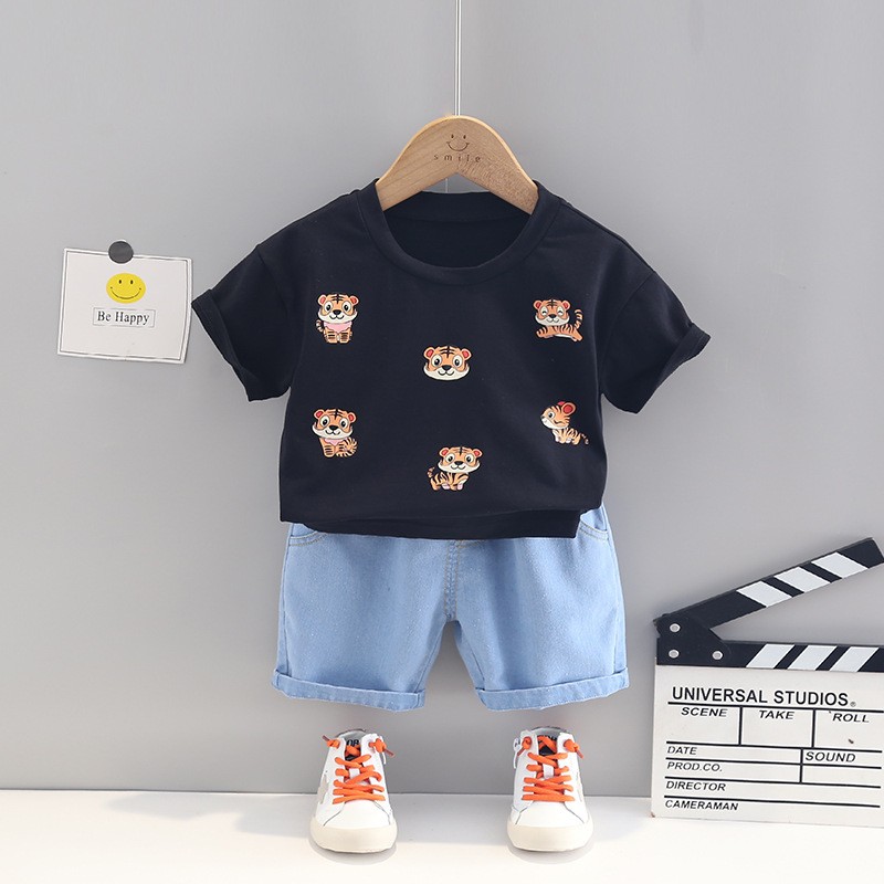 Baby Boys Baby Girls Clothes Cartoon Animal Outfits Cotton Infant Children Summer Dress Short Sleeve Costume Kids Outfits