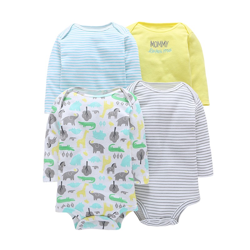 Long Sleeve Romper Cartoon Boy Girl Clothes Infant Clothes Set Newborn Costume Cotton 2022 Autumn Spring Rompers 5pcs