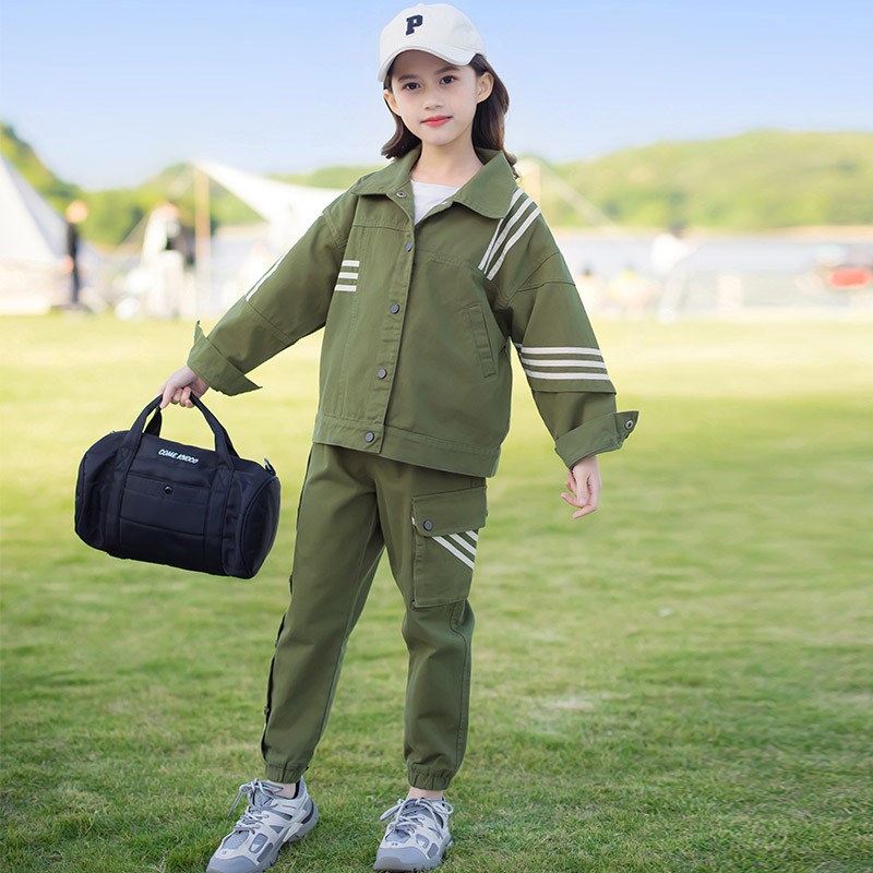 WKPK Spring Autumn Fashion Casual Girls Clothing Sets 4-18 New Kids Tracksuits Kids Comfortable Tracksuit Outdoor Family Tracksuit