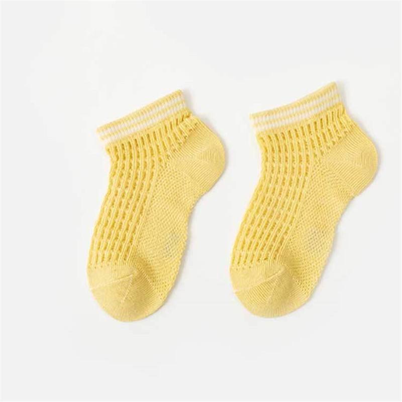 10 Pairs 3-15Y Baby Socks Summer Thin Cotton Short Mesh Children Socks Cute Breathable Jacquard Solid Socks Girl Boy Accessories