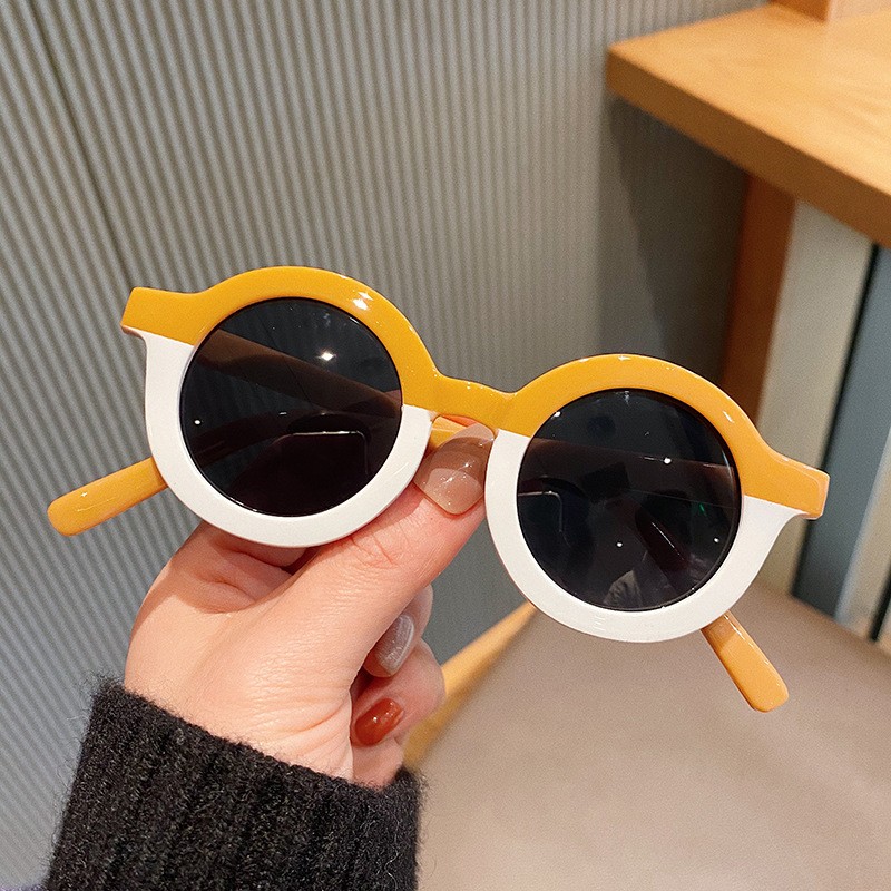 Children Double Color Round Sunglasses Boys Girls Fashion Vintage Sunglasses UV400 Protection Classic Kids Eyewear Sunglasses