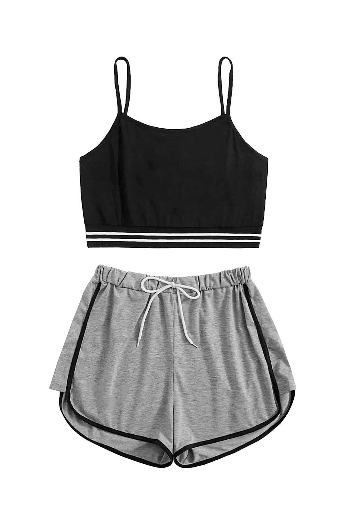 Gorgeous Favorite Black 2 Li Combed Cotton Shorts Set