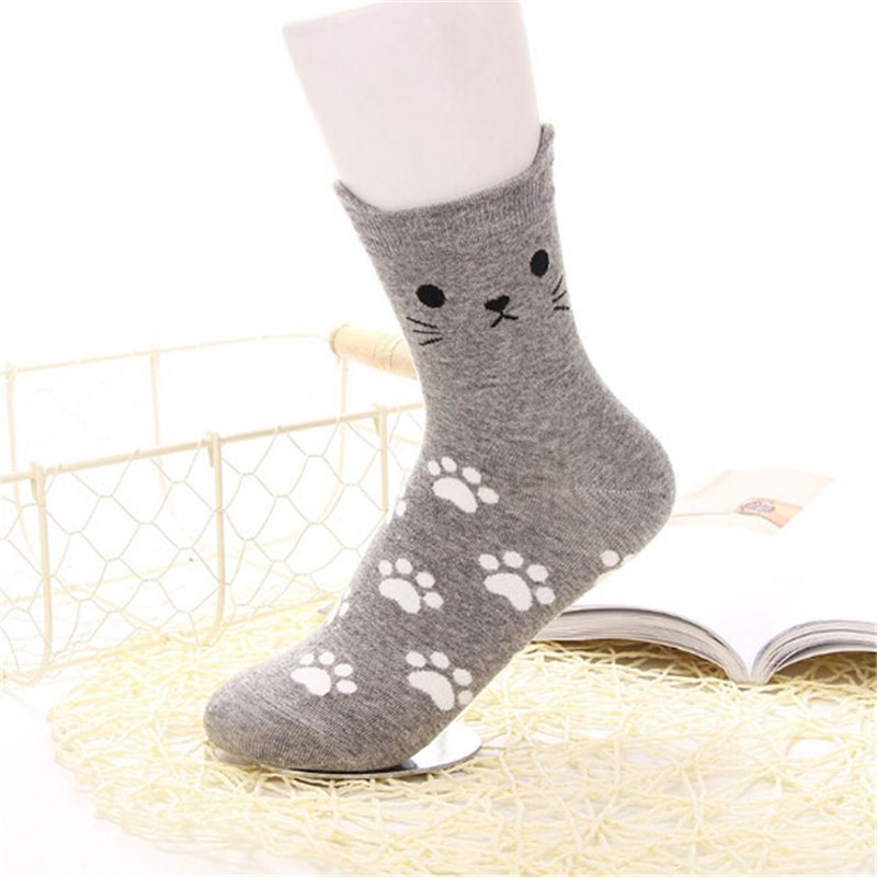 Cartoon cute cat kids socks candy color socks boys girl cotton sock wholesale children accessories newborn