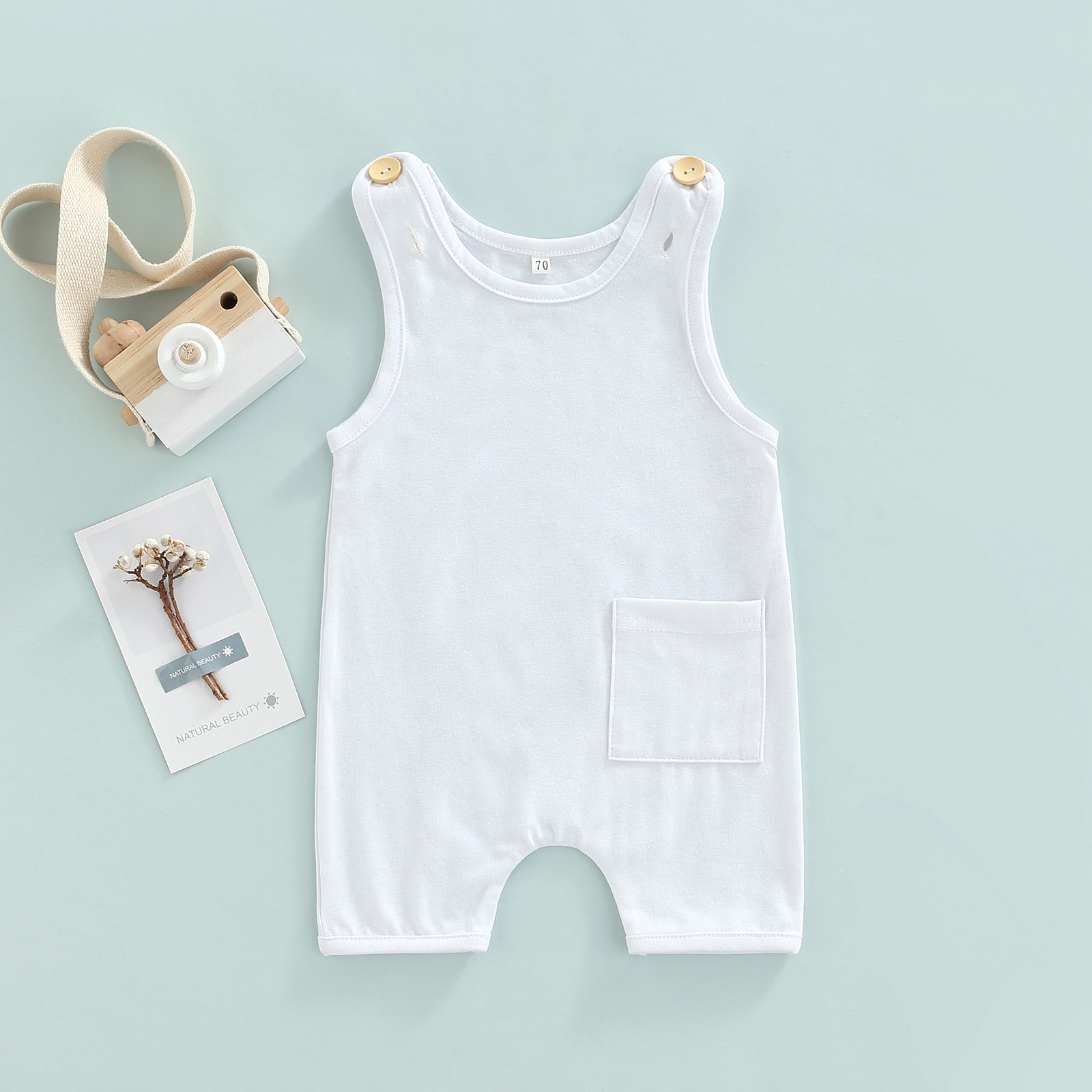 Ma & Baby 0-3Y Baby Boys Girls Jumpsuit Summer Sleeveless Romper Solid Color Baby Clothes Summer Costumes D01