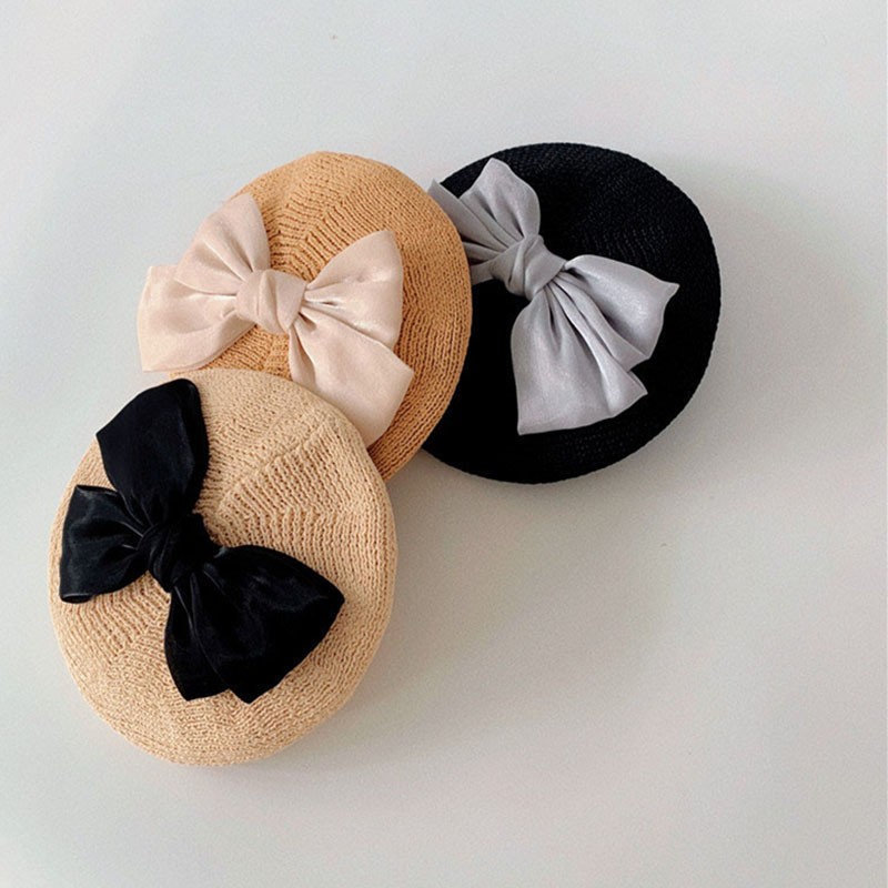 MILANCEL 2022 Spring New Kids Bow Hat Girls Casual Solid Hats Girls Hat