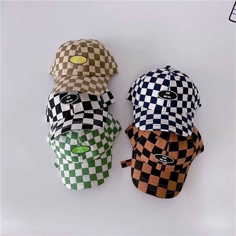 MILANCEL 2022 summer new children's patchwork hat fashion plaid baseball caps