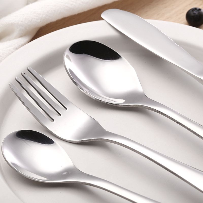 4pcs/set Baby Spoon Spoon Food Feeding Fork Knife Utensil Set Stainless Steel Kids Learning Eating Habit Children Tableware