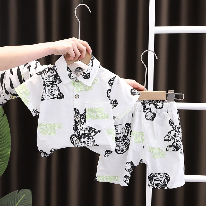 New summer baby clothes suit children boys girls fashion cartoon shirt shorts 2pcs/sets baby casual outfit kids tracksuits