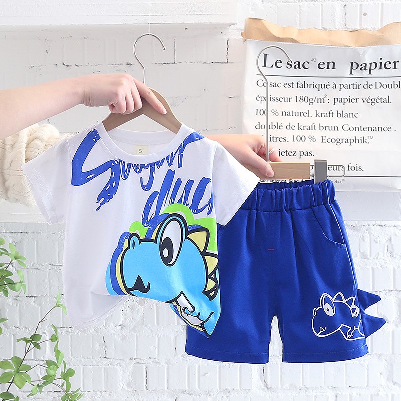 New summer baby boys children's clothing girls cute cartoon cotton T-shirt shorts 2pcs/sets baby casual outfit kids sportswear