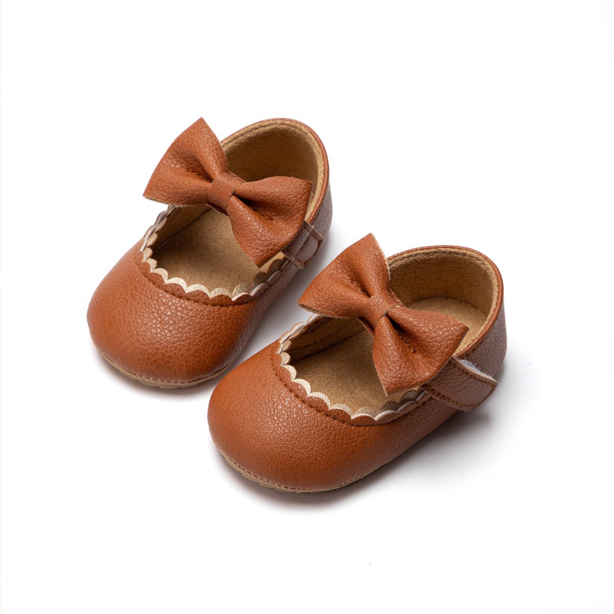 Baby Casual Shoes Baby Boy Bowknot Non-slip Rubber Soft Sole Flat PU First Walker Newborn Baby Girl Accessories