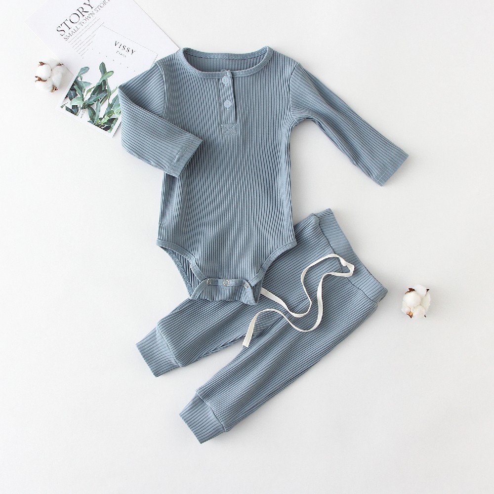 0-2Y Newborn Baby Girl Boy Clothes Set Autumn Spring Long Sleeve Cotton Pants and Pants Suit Home Wear Cute Baby Outfit