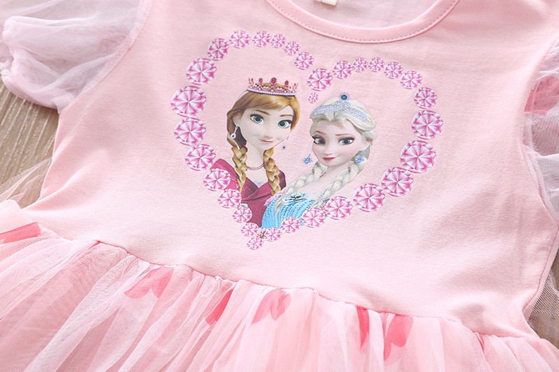Summer Baby Girls Dresses Christmas Costume Frozen Elsa Anna Girls Cute Korean Mesh Children Clothes Vestidos