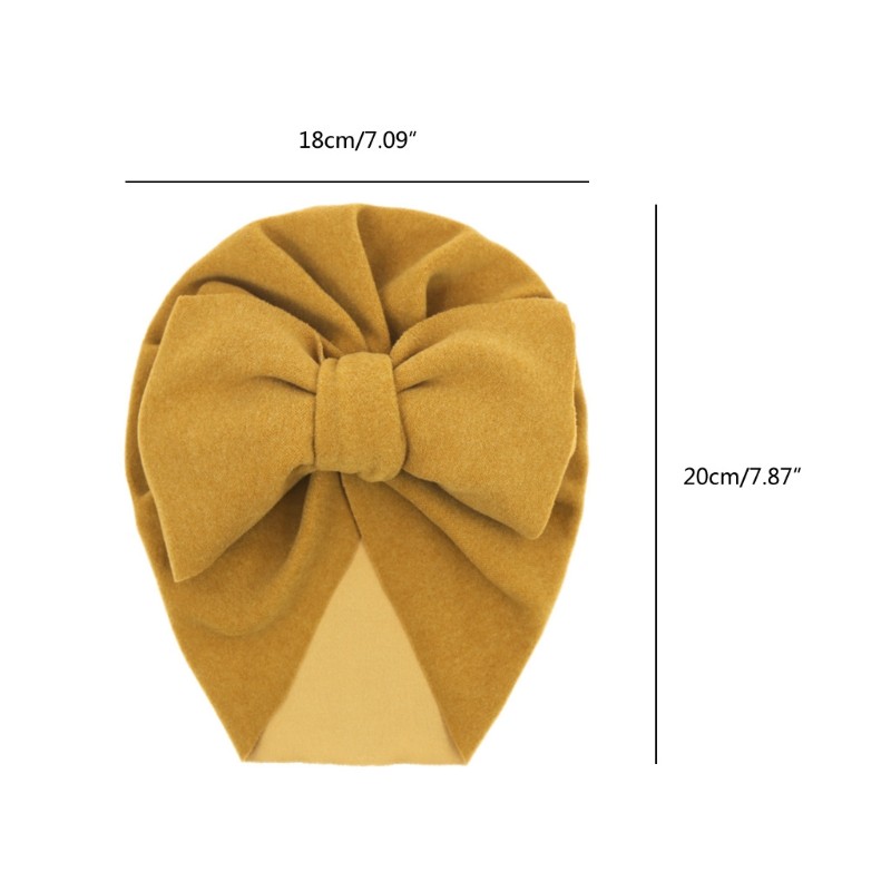 طفل كبير Bowknot الهند قبعة أغطية الرأس بلون قبعة قبعة لطيف القوس القطن مطاطا عمامة عقال للأطفال الرضع حديثي الولادة