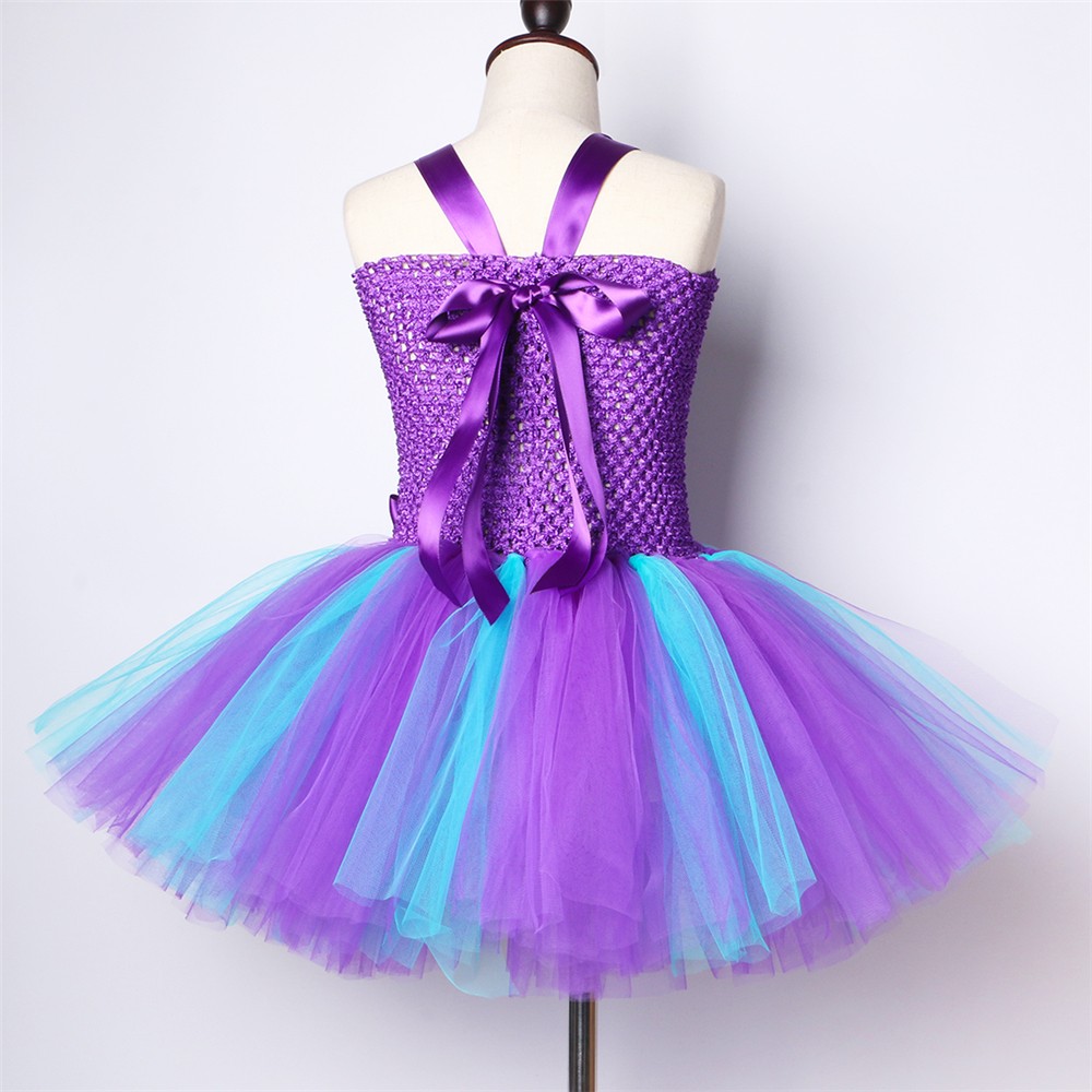 Mermaid Tutu Dress for Girls, with Headband, Birthday Party Dress, Shell, Starfish, Kids Princess Costume