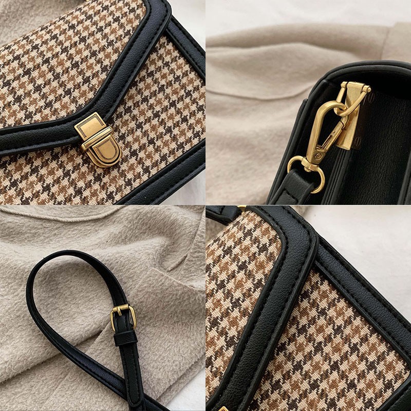 MSGHER Plaid PU Leather Crossbody Bags For Women 2022 Luxury Brand Chain Shoulder Messenger Bag Small Female Travel Bags