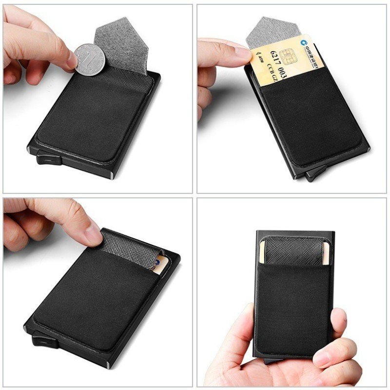 Aluminum ID Card Holder, Business, Metal, for Men, Radio Frequency